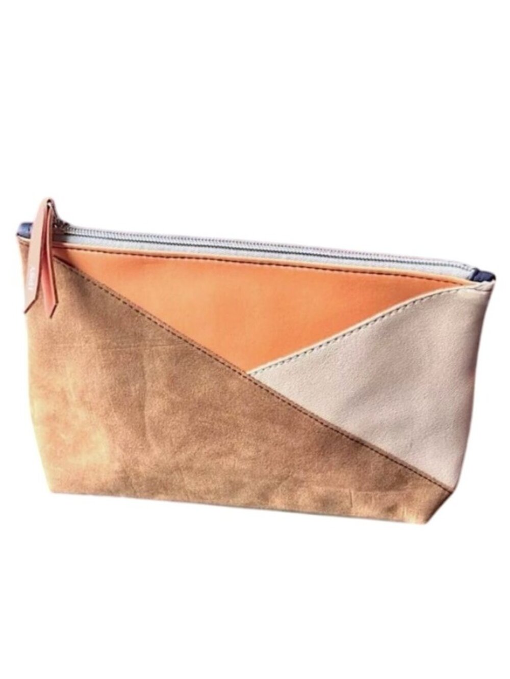 Ipsy Glam Bag Ultimate November 2020 Faux Leather/Suede Brown Blue Empty Glambag
